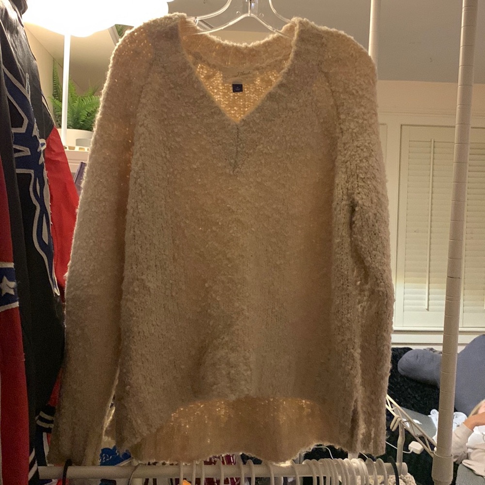 oversized wool v neck sweater